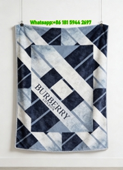 Burberry Blue Check Plaid Flannel Sofa Throw Blanket B031
